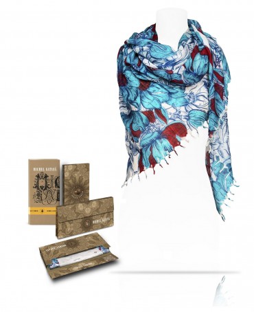 Палантин Женский W40-FLEUR.LINEARE/BLEU